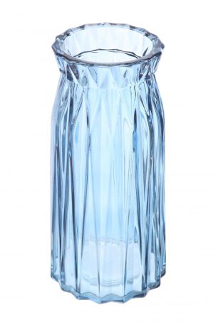 Ваза IsmatDecor Стеклянная ваза, ST-9 голубой, голубой