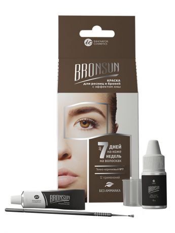 Краска для бровей Innovator Cosmetics Набор для домашнего окрашивания BRONSUN, цвет темно-коричневый тон 7