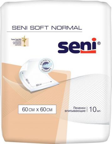 Пеленка одноразовая Seni Soft Normal, 60 x 60 cм, 10 шт