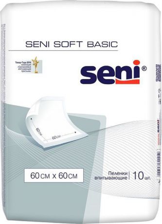 Пеленка одноразовая Seni Soft Basic, 60 x 60 cм, 10 шт