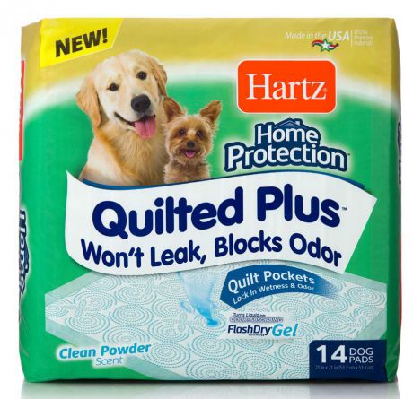 Одноразовая пеленка для собак Hartz Quilted Plus Dog Pads, H15703, с простежкой, 53 х 53 см, 14 шт