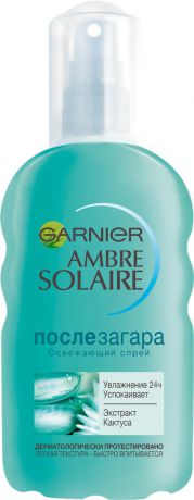 Освежающий спрей после загара Garnier Ambre Solaire, увлажнение 24 ч, успокаивающий, с экстрактом кактуса, 200 мл