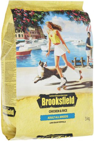 Корм сухой Brooksfield Adult Dog All Breeds Chicke, для взрослых собак, курица, рис, 3 кг