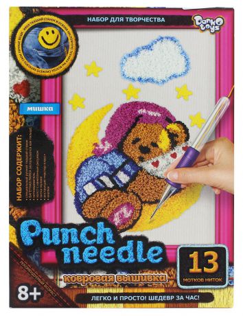ДанкоТойс Набор для творчества Punch Needle ковровая вышивка Медвежонок-4
