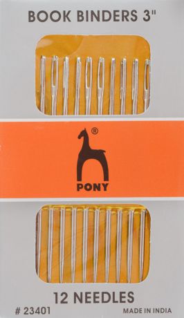 Иглы ручные "Pony", для переплетных работ и грубых тканей, №3, 12 шт