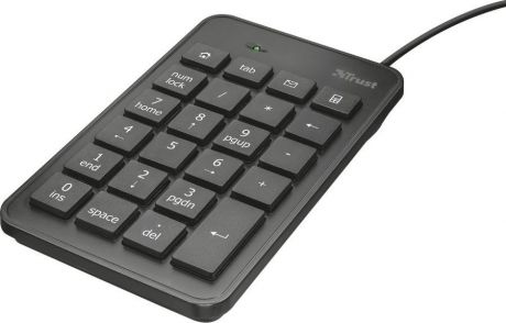 Клавиатура Trust Xalas, цифровая панель, проводная, цвет: черный, серый