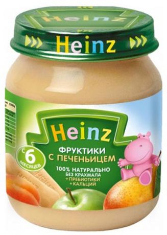 Пюре Heinz из фруктиков с печеньицем и пребиотиками, с 6 месяцев, 120 г