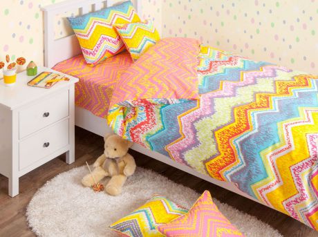 Хлопковый Край Комплект детского постельного белья Zigzag Orange 1,5-спальный наволочка 50 см х 70 см