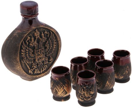Набор винный Керамика ручной работы "Россия", 7 предметов. 733075