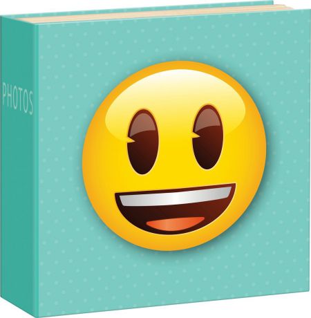 Фотоальбом Innova "Emoji Slip Smiley", цвет: голубой, 200 фотографий, 10 x 15 см