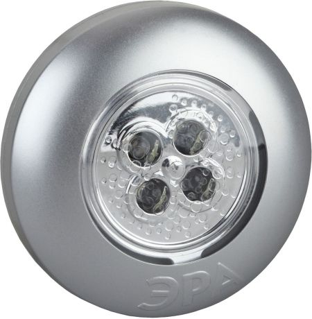 Фонарь декоративный ЭРА "Аврора" SB-503, серебристый, самоклеящийся, 4 x LED