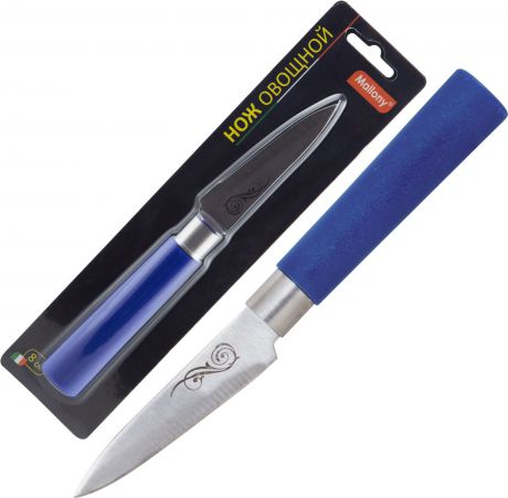 Нож Mallony MAL-07P-MIX, для овощей, цвет: в ассортименте, длина лезвия 8 см