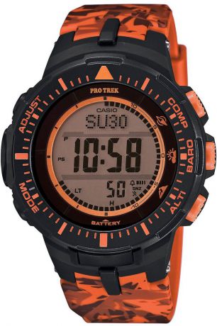 Часы мужские наручные Casio "Pro Trek", цвет: черный, оранжевый. PRG-300CM-4ER