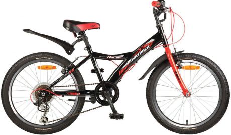 Велосипед детский Novatrack "Racer", цвет: черный 20"