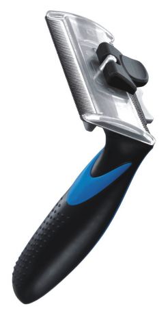 Фурбраш "Ziver-501", с двойным ножом, цвет: синий. Размер L