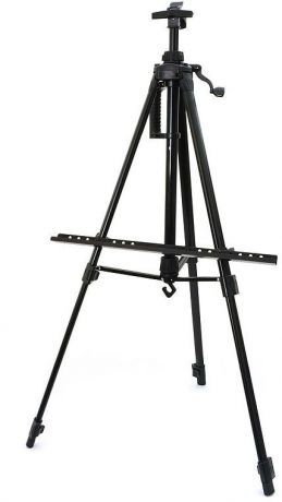 Мольберт-тренога "Белоснежка", телескопический, цвет: черный, 55-155 см