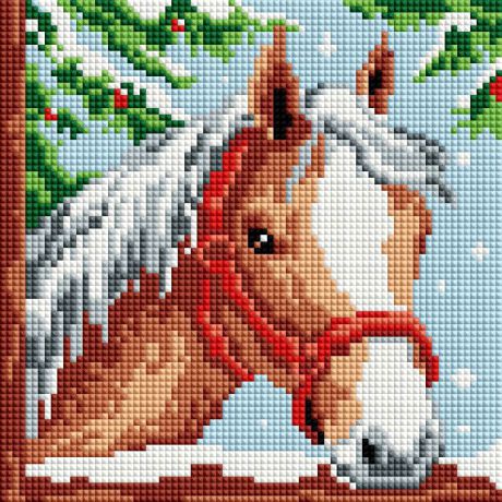 Мозаика на подрамнике Белоснежка "Белогривая лошадка", 20 х 20 см