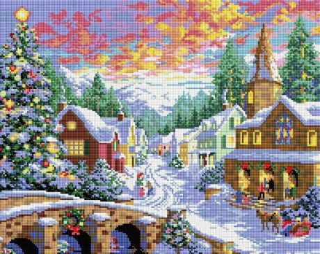 Набор для создания мозаики Белоснежка "Рождественская ночь", 40 х 50 см