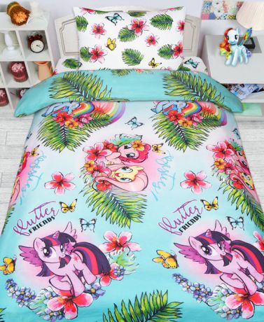 Комплект постельного белья Mona Liza "My Little Pony в тропиках", 1,5 спальное, цвет: зеленый, наволочка 50 х70 см