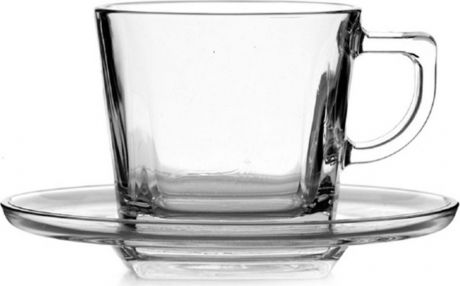 Чашка с блюдцем Pasabahce "Baltic ", цвет: прозрачный, 215 мл, 12 шт