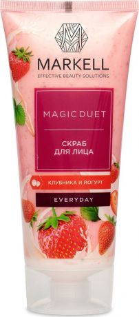 Cкраб для лица Markell Everyday Magic Duet "Клубника и йогурт", 100 мл