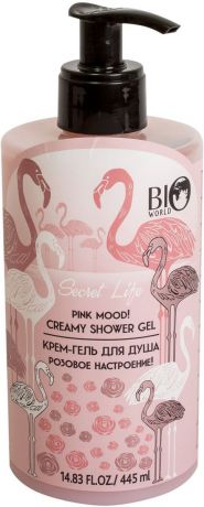 Крем-гель для душа Bio World "Розовое настроение", 445 мл