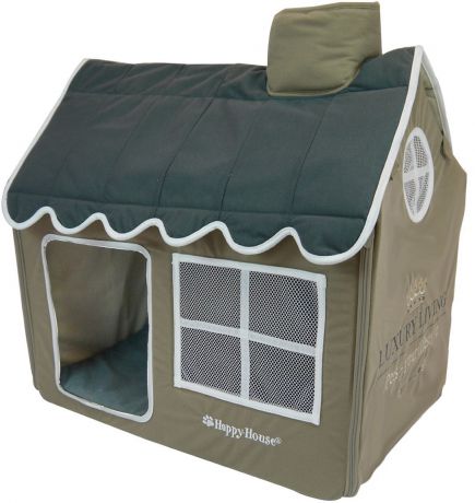 Домик для домашних животных Happy House "Luxsury Living", цвет: серый, серо-зеленый, 62 х 42 х 59 см