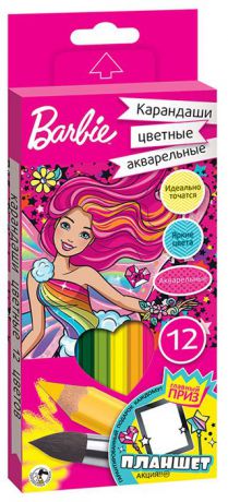 Mattel Набор цветных карандашей Barbie 12 шт