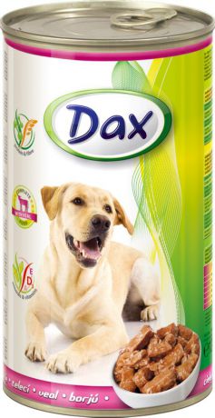 Корм консервированный "Dax" для собак, с телятиной, 1,24 кг