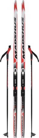 Комплект лыжный для мальчика Madshus CT90 JR, с креплениями и палками, A19EMDXT001-HW, красный, белый, рост 160 см
