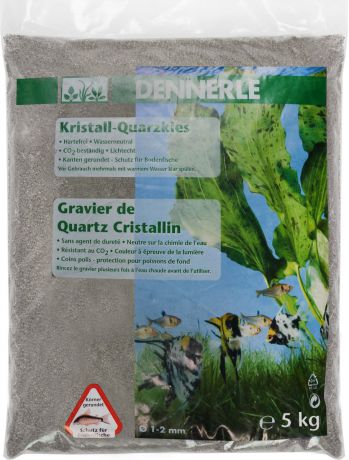 Грунт для аквариума Dennerle "Kristall-Quarz", натуральный, цвет: серый, белый, 1-2 мм, 5 кг