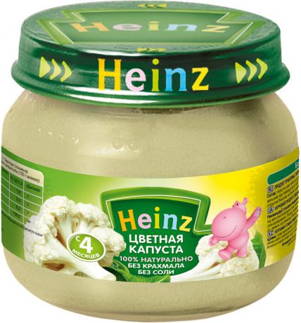 Heinz пюре цветная капуста, с 4 месяцев, 80 г