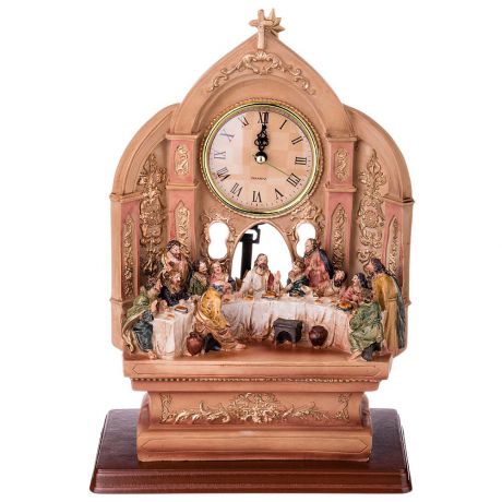 Настольные часы Lefard "Тайная вечеря", 390-1177, кварцевые, коричневый, 22 х 13 х 32 см