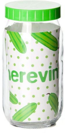 Банка для сыпучих продуктов "Herevin", цвет: зеленый, 1 л. 140577-802