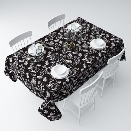 Скатерть Сирень "Черный кофе", прямоугольная, 145 х 220 см