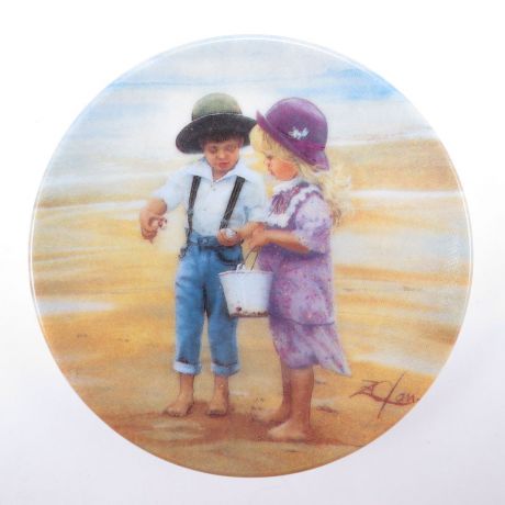 Декоративная мини-тарелка "Коллекция вчерашних детей: Морские сокровища". Фарфор, деколь. США, Pemberton & Oakes, Дональд Золан, 1994