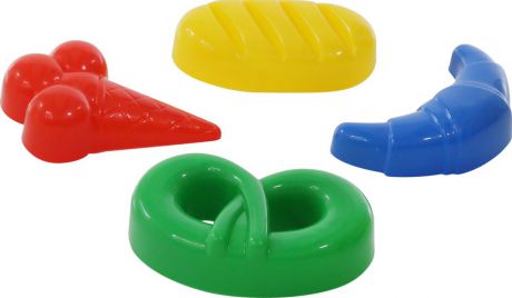 Полесье Игрушка для песочницы Формочки Мороженое + Пирожок + Крендель + Рогалик, 4 шт, цвет в ассортименте