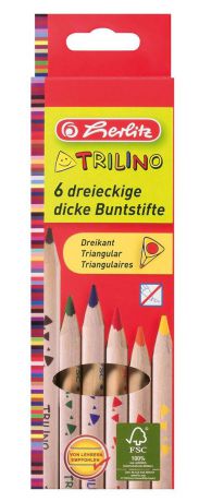 Herlitz Набор цветных карандашей Trilino 6 шт