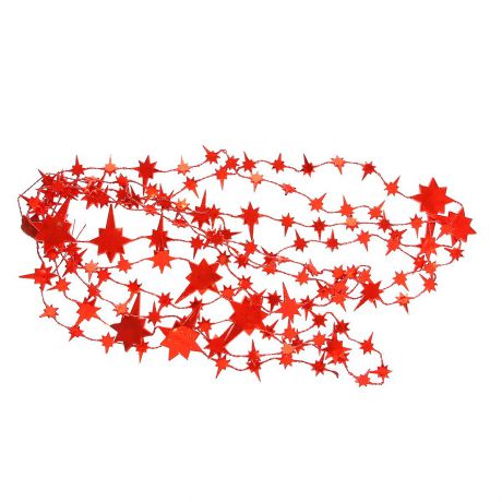 Новогодняя гирлянда "Звезды", цвет: красный, 270 см