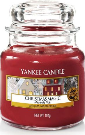 Свеча ароматизированная Yankee Candle "Рождественское волшебство", в стеклянной банке, 1556288E, 104 г