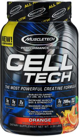 Креатиновый комплекс MuscleTech "Cell Tech 3 lb", апельсин, 1,36 кг