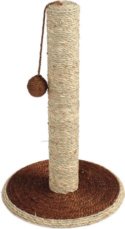 Когтеточка-столбик "Уют", сизаль, на подставке с игрушкой, 30 х 30 х 46 см