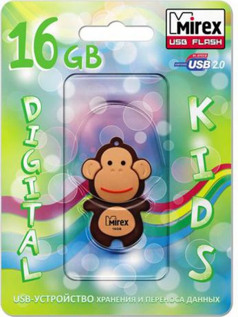 USB Флеш-накопитель Mirex Monkey, 13600-KIDMKB16, 16GB, brown