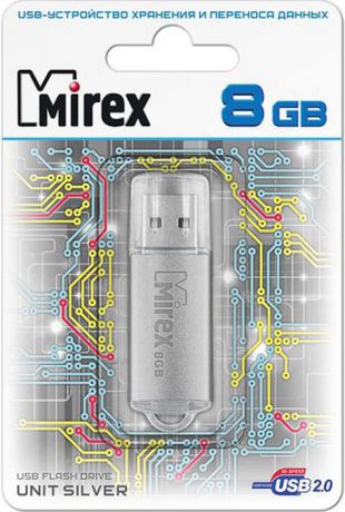 USB Флеш-накопитель Mirex Unit, 13600-FMUUSI08, 8GB, silver