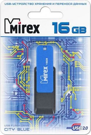 USB Флеш-накопитель Mirex City, 13600-FMUCIB16, 16GB, blue