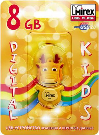 USB Флеш-накопитель Mirex Dragon, 13600-KIDDRY08, 8GB, yellow