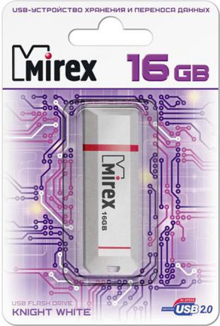 USB Флеш-накопитель Mirex Knight, 13600-FMUKWH16, 16GB, white
