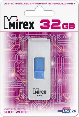 USB Флеш-накопитель Mirex Shot, 13600-FMUWST32, 32GB, white