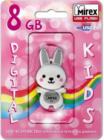 USB Флеш-накопитель Mirex Rabbit, 13600-KIDRBG08, 8GB, grey