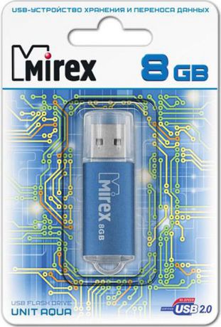 USB Флеш-накопитель Mirex Unit Aqua, 13600-FMUAQU08, 8GB, blue